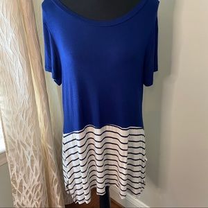 Color Block Striped Tunic Tee